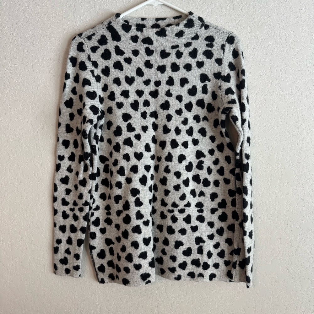 LOFT Heart Pattern Mock Neck Sweater small